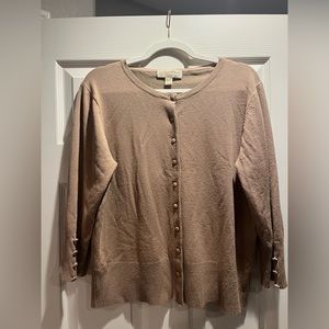 Michael Kors Beige Button Down Cardigan